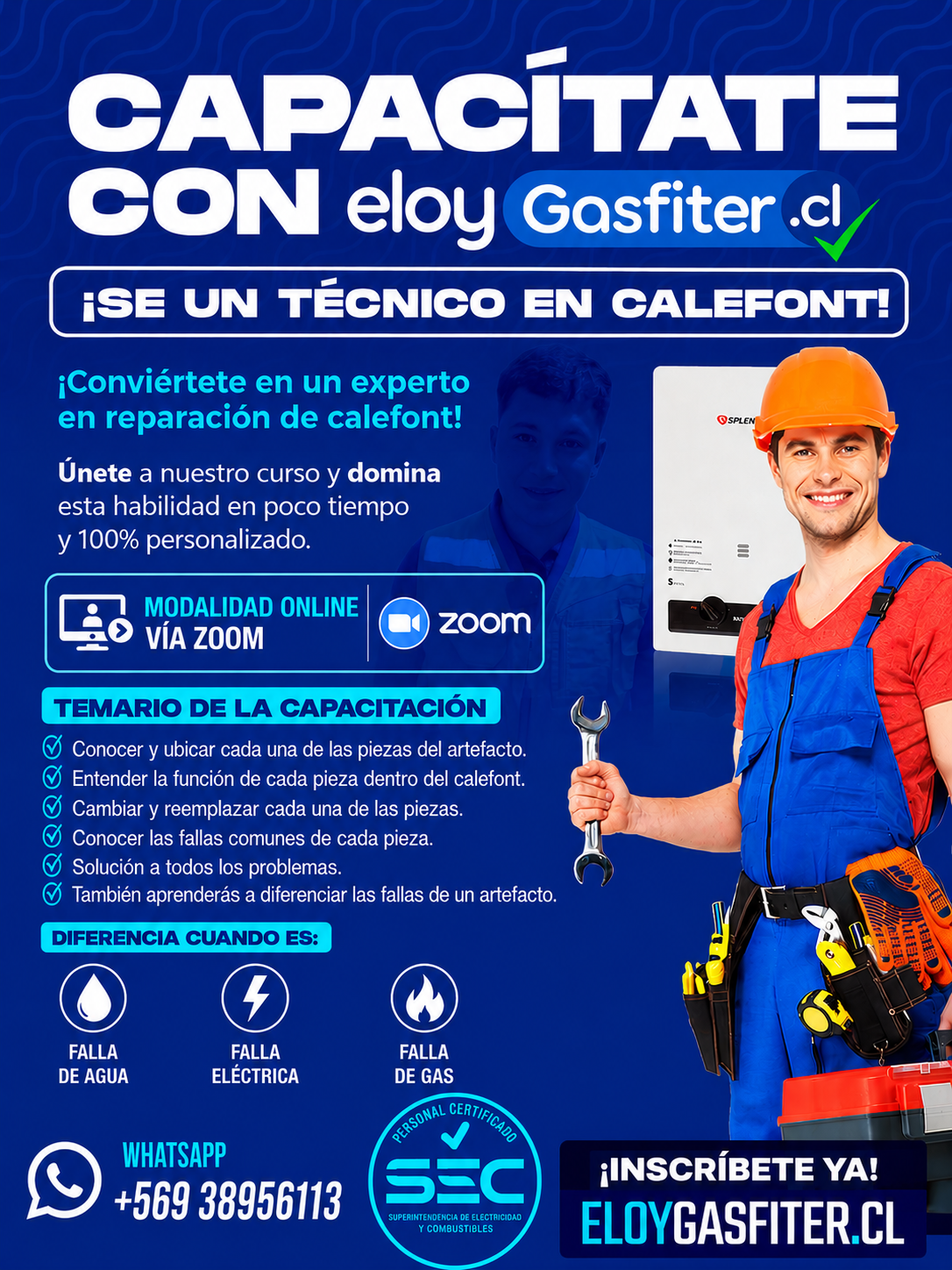 APRENDE A REPARAR CALEFONT CON ELOYGASFITER SABADO 04 DE JULIO A LAS 19:00HRS VIA ZOOM